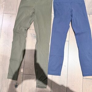 TWO lululemon NEW Forest Green and Deep Blue Leggings